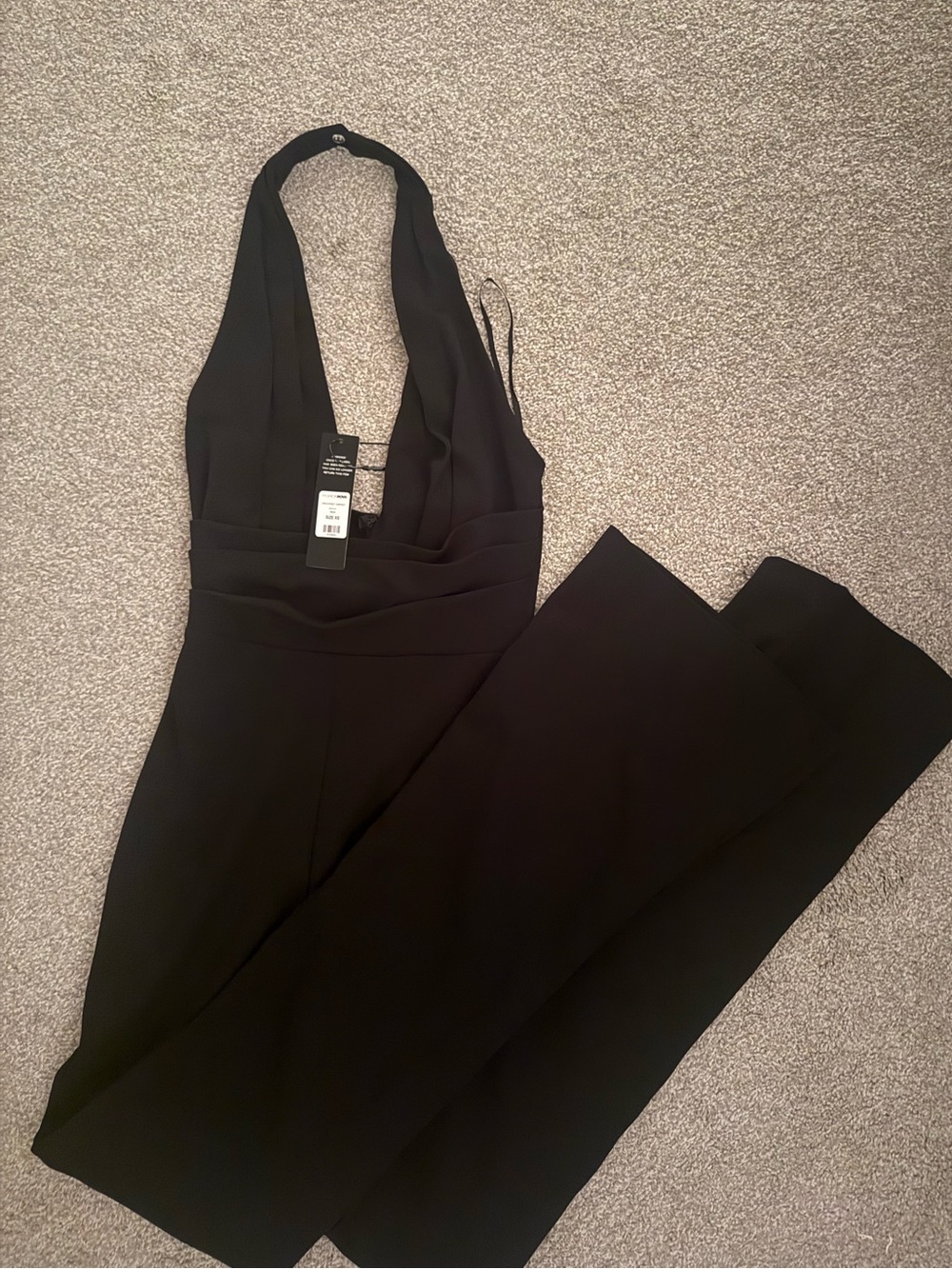 Fashion Nova Black Plunging Halter Jumpsuit - Picture 3 of 3